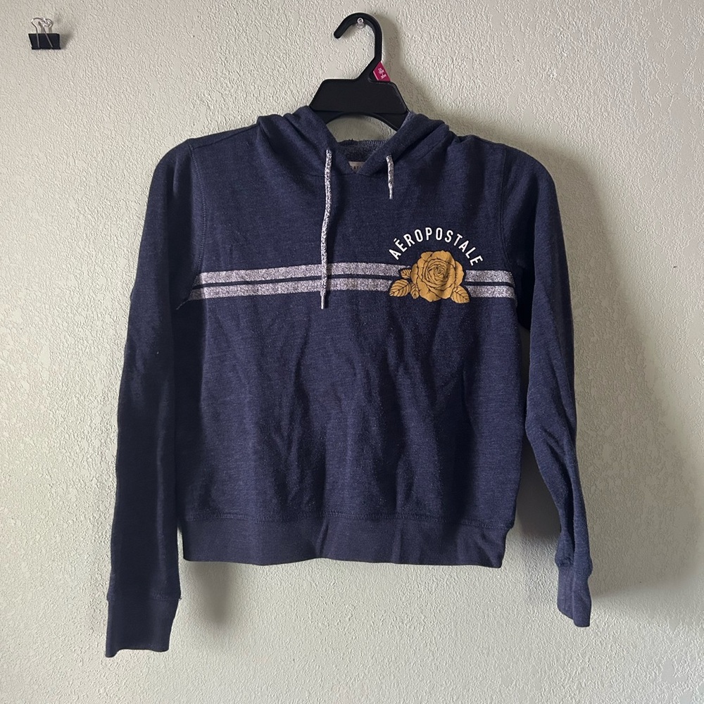 Aeropostale Dark Blue Hoodie with Gold Accent